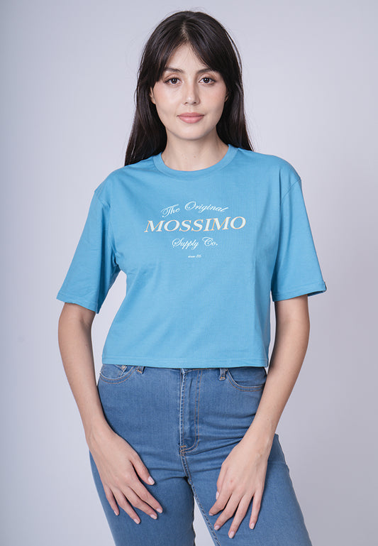 Mossimo Coreen Blue Moon Modern Cropped Fit Tee