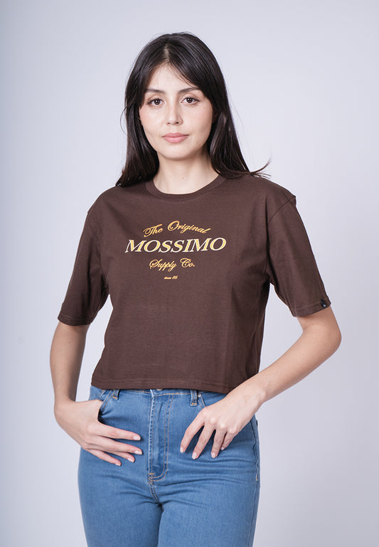 Mossimo Coreen Choco Brown Modern Cropped Fit Tee