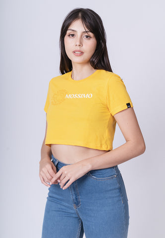 Mossimo Eloise Spectra Yellow Vintage Cropped Fit Tee