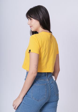 Mossimo Eloise Spectra Yellow Vintage Cropped Fit Tee