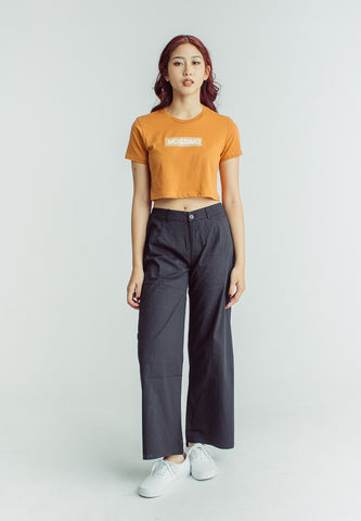 Mossimo Luna Cashew Brown Vintage Cropped Fit Tee