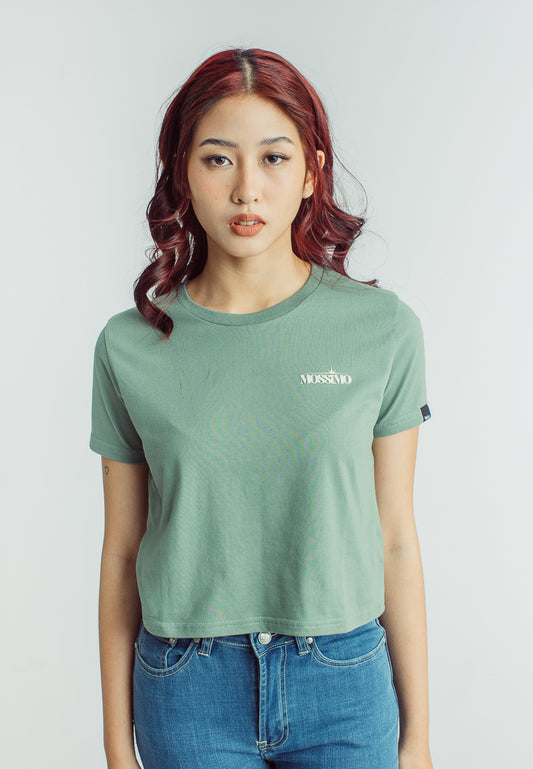 Mossimo Aina Sage Green Classic Cropped Fit Tee