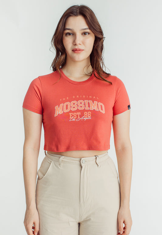 Mossimo Ariella Dark Pink Vintage Cropped Fit Tee