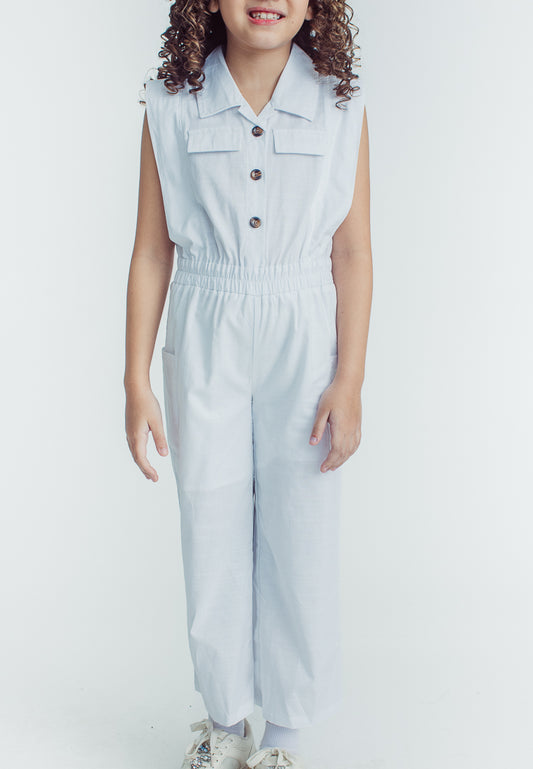 Mossimo Kids Mara White Cargo Jumpsuit