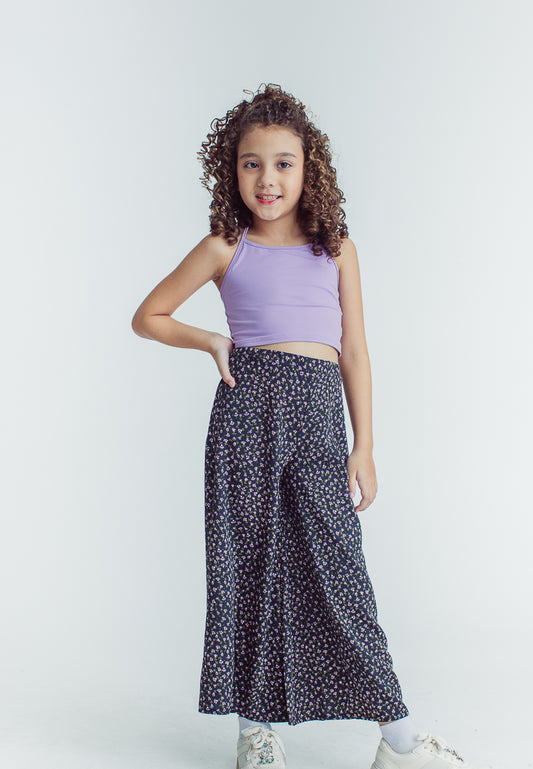 Mossimo Kids Kathlene Viola Black Ribbed Top and Wide Leg Pants
