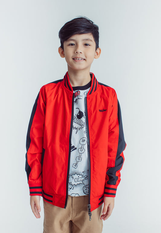 Mossimo Kids Melvin Red Heather Gray Reversible Bomber Jacket