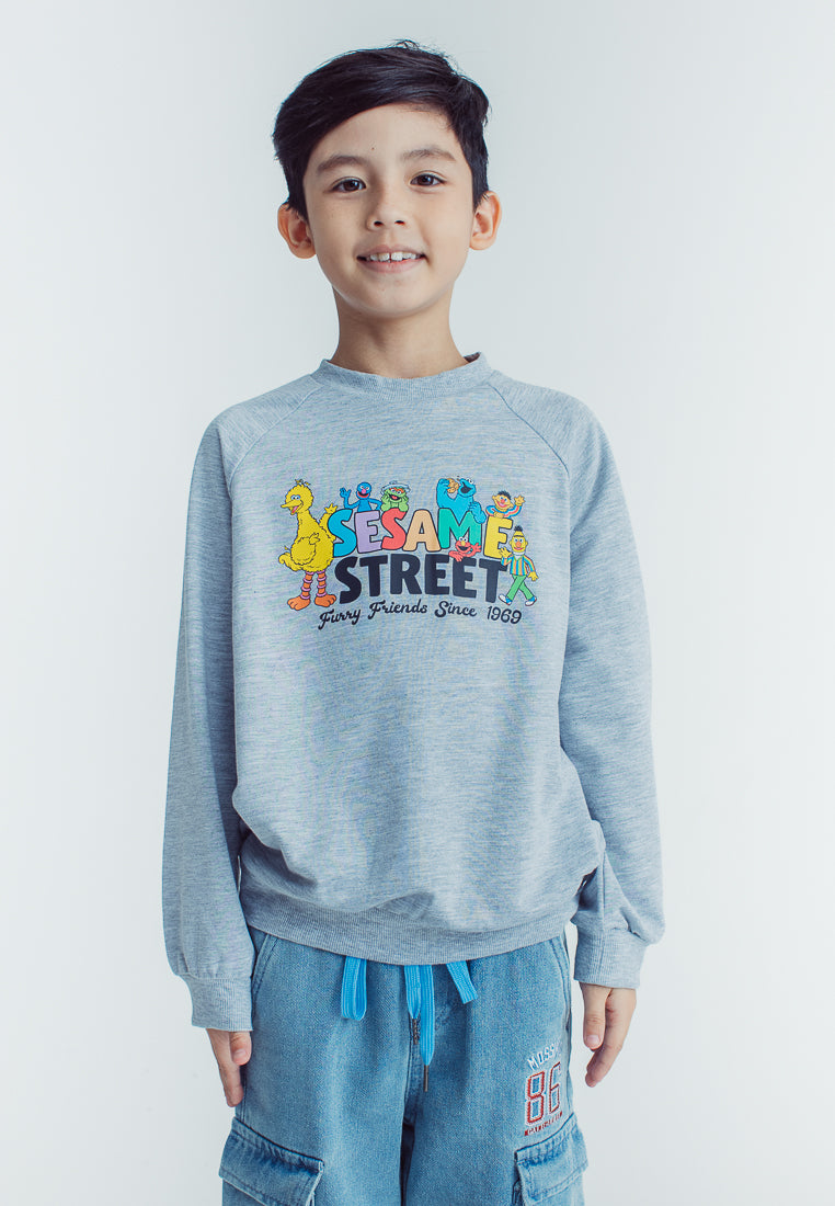 Mossimo Heather Gray Sesame Street Printed Sweatshirt