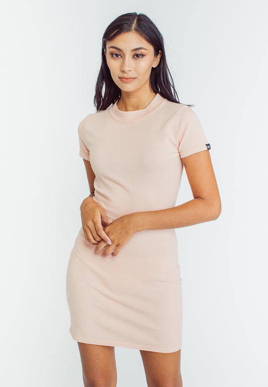 Mossimo Carmela Peach Bodycon Crew Neck Dress