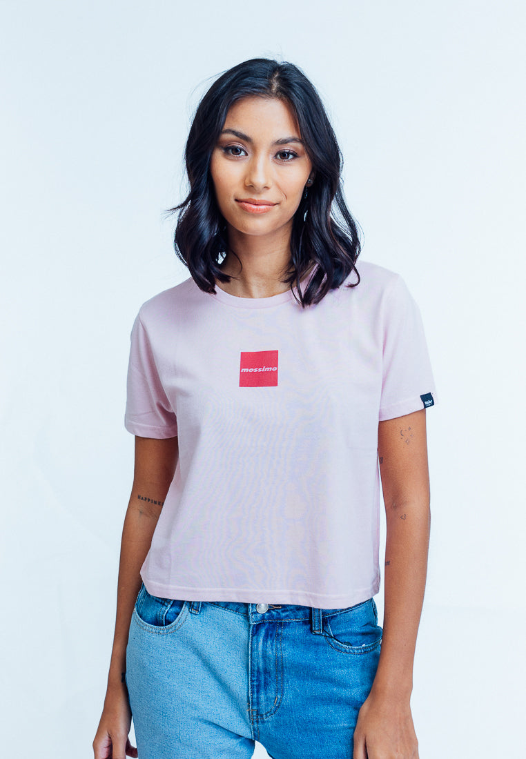 Mossimo Darlyn Light Pink Classic Cropped Fit Tee
