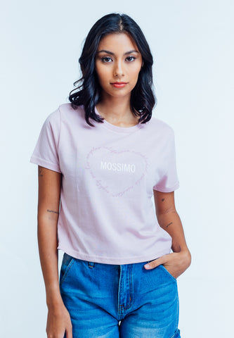 Mossimo Adriana Light Pink Classic Cropped Fit Tee