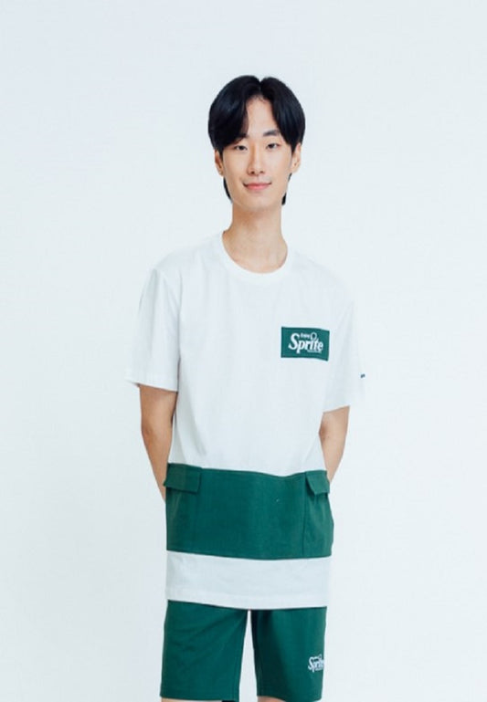 Mossimo Marwin White Green Sprite Modern Fit Shirt and Regular Mid Short Set