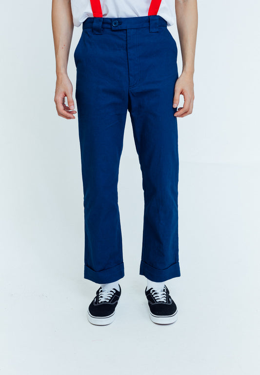 Mossimo Navy Blue Gekko Straight Cut Trousers with Detachable Suspenders