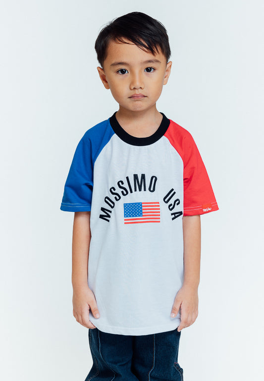Mossimo Kids Kobe White Colorblock Raglan Graphic shirt