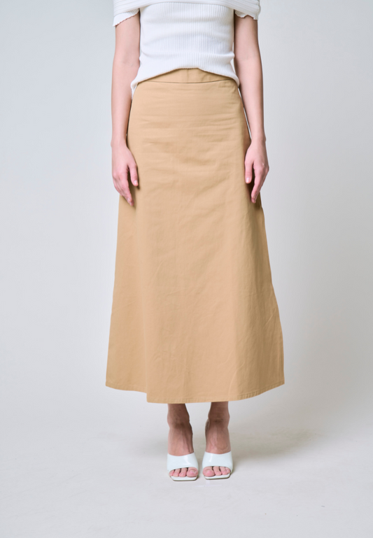 Mossimo Mira Khaki Long Skirt w/ Side Slit