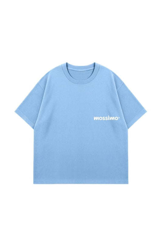 Mossimo Sky Blue Unisex Club Cropped Fit Tee For Men For Women