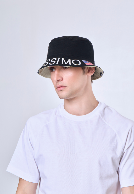 Mossimo Black Olive Bucket Hat w/ Embroidery