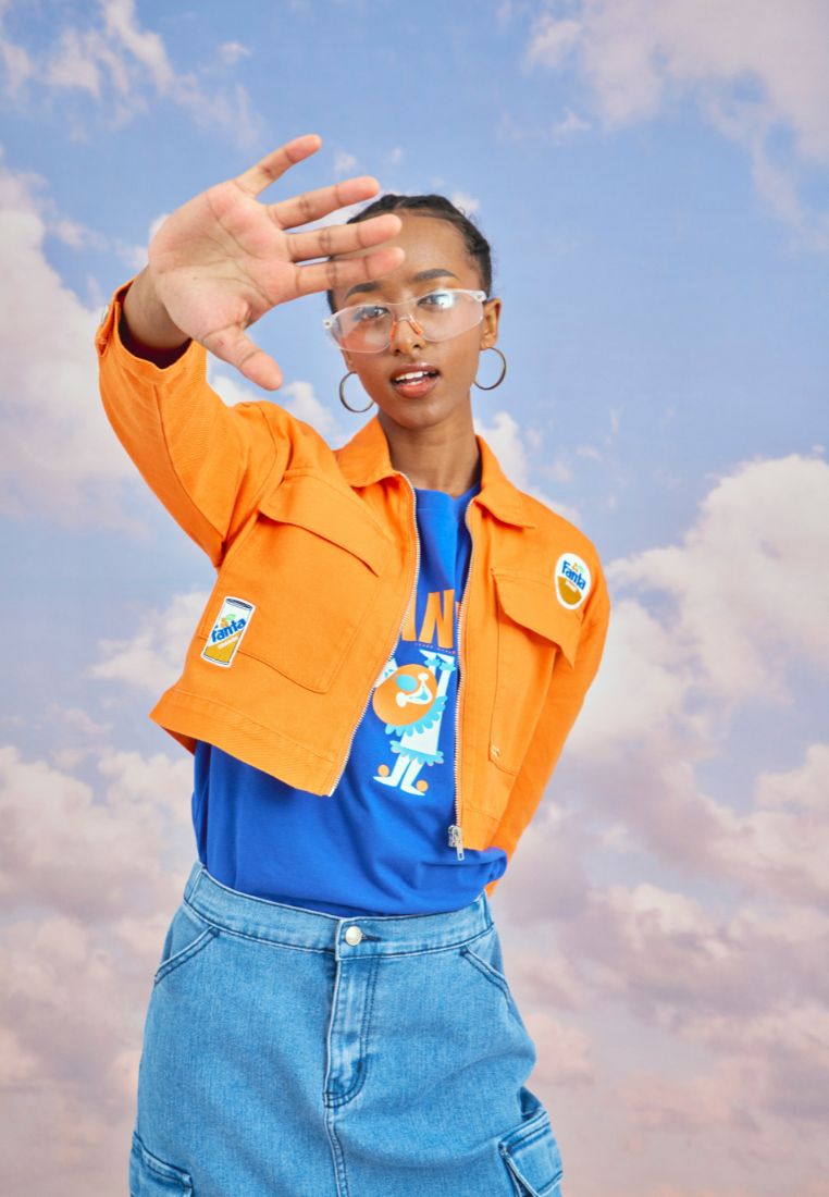 Mossimo Steph Orange Fanta Modern Cropped Jacket