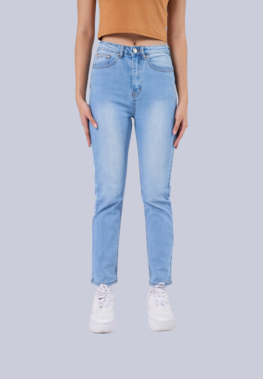 Mossimo Adelina Light Blue Basic Five Pocket Straight Jeans