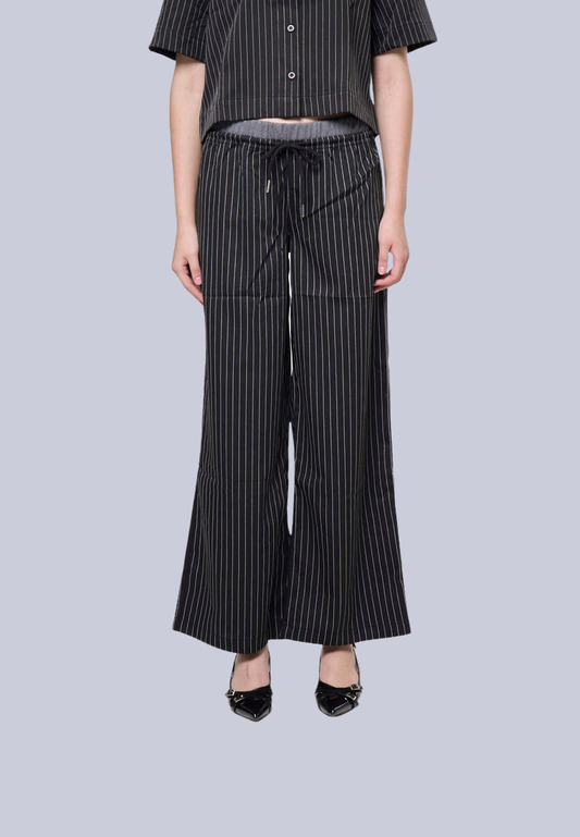 Mossimo Agatha Black Straight Loose Garterized Trouser