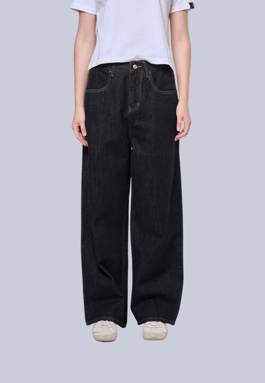 Mossimo Annie Black Straight Loose Mid Jeans