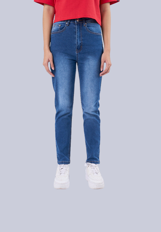 Mossimo Blanche Medium Blue Five Pocket Straight Jeans