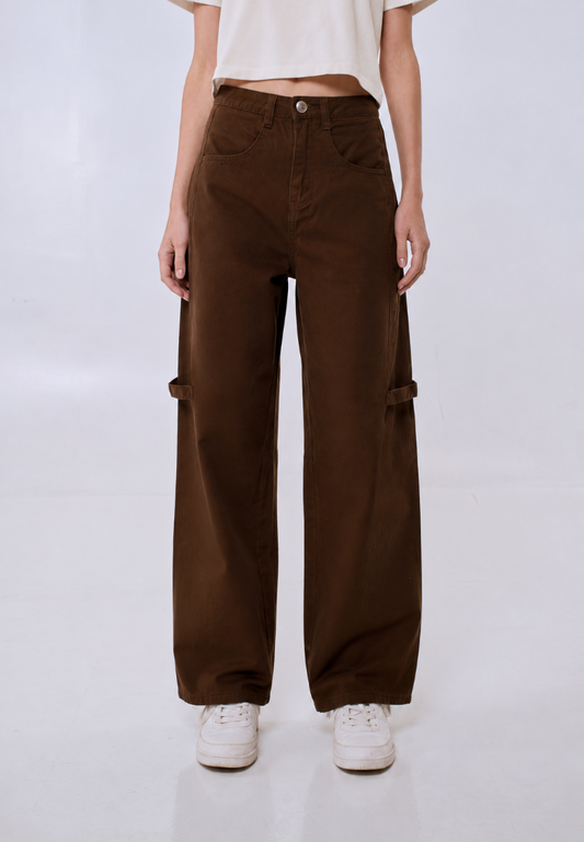 Mossimo Women's Brown Carpenter Straight Loose Pants