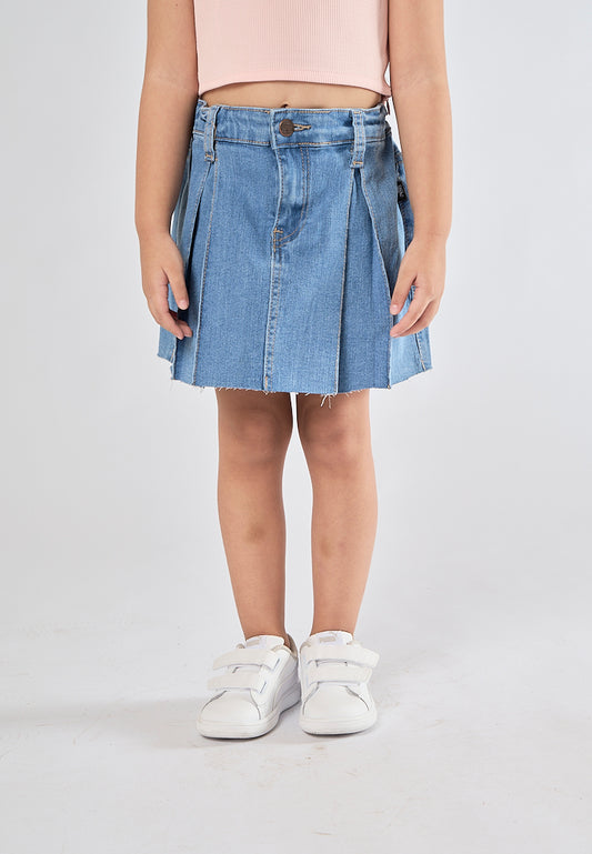 Mossimo Kids Ava Blue Denim Pleated Skirt