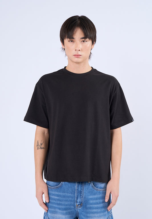 Mossimo Tyler Black Round Neck Cropped Fit Tee