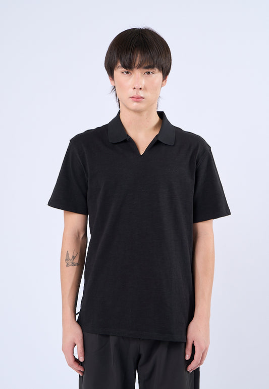 Mossimo Magnus Black V Neck Comfort Polo Tee