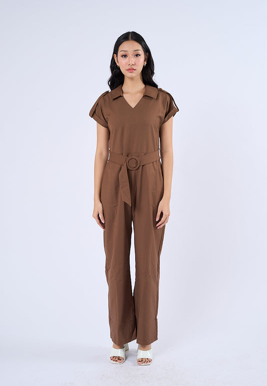 Mossimo Palmira Choco Brown Wide Leg Jumpsuit