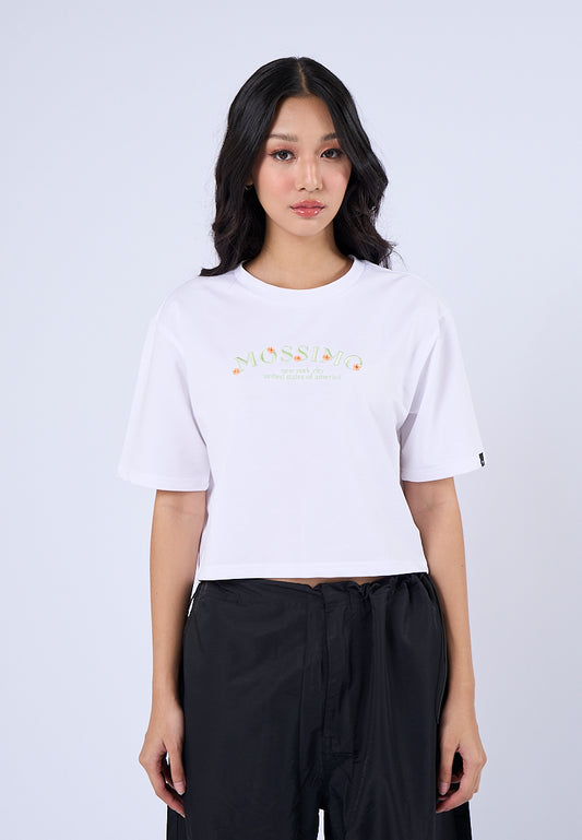 Mossimo Casey White Modern Cropped Fit Tee
