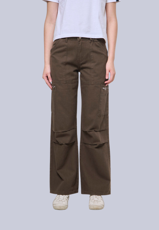 Mossimo Ezra Brown Mid Rise Wide Leg Pants