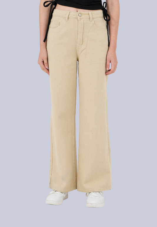 Mossimo Giselle Beige Wide Leg High Rise Jeans