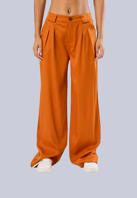 Mossimo Krista Nutshell Brown Wide Leg Mid Trousers
