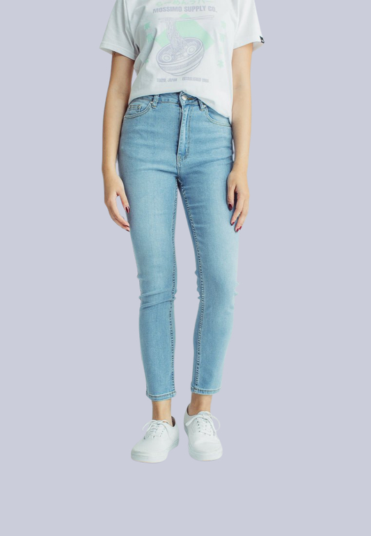 Liezel Light Blue Most Wanted Basic Five Pocket Straight High Jeans