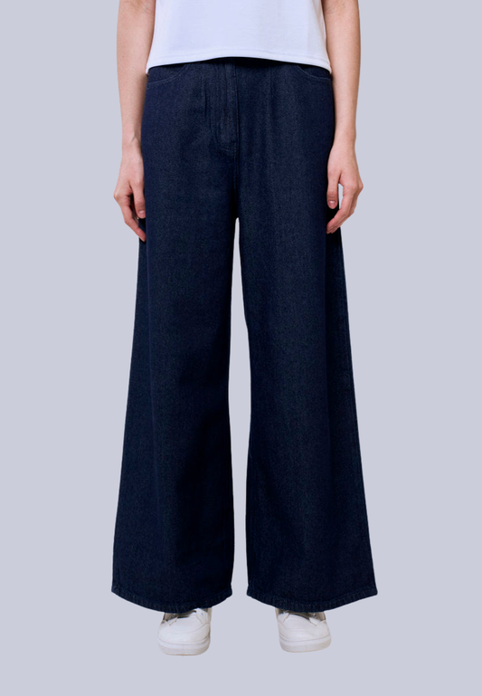 Mossimo Livia Dark Blue Wide Leg High Rise Denim Pants For Women