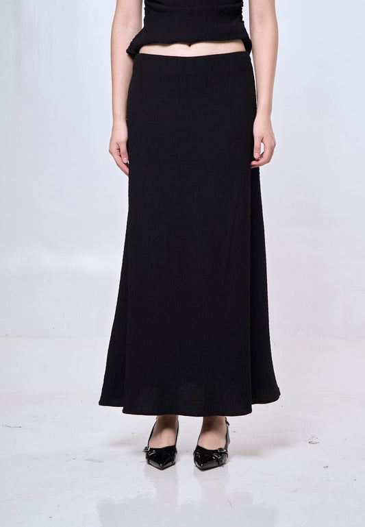 Mossimo Marian Black A-Line Midi Skirt