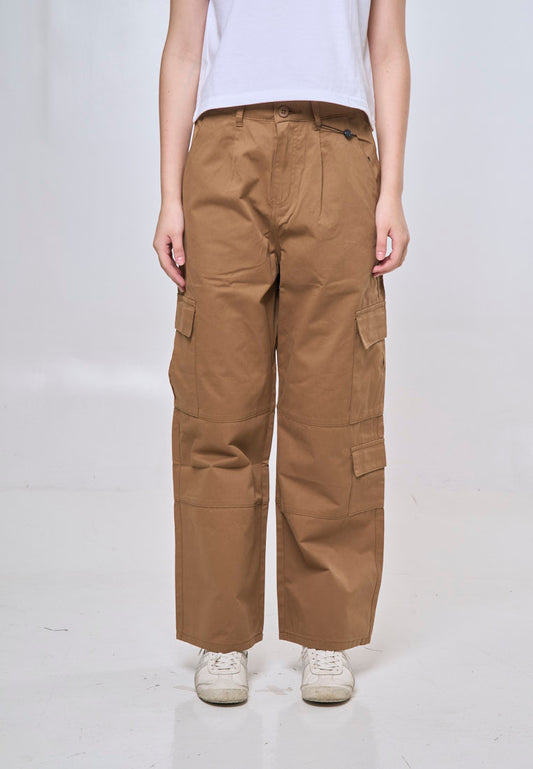 Mossimo Fiora Dark Khaki Straight Loose Mid Rise Cargo Jeans