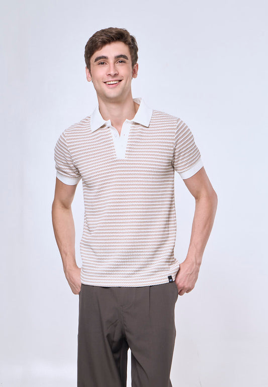 Mossimo Beau Khaki White Classic Polo Shirt