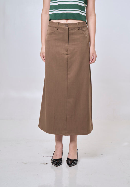 Mossimo Lurissa Brown Flowy Midi Skirt