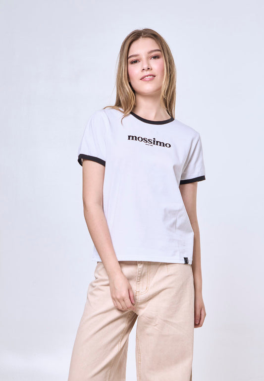 Mossimo Ana White Classic Fit Ringer Tee