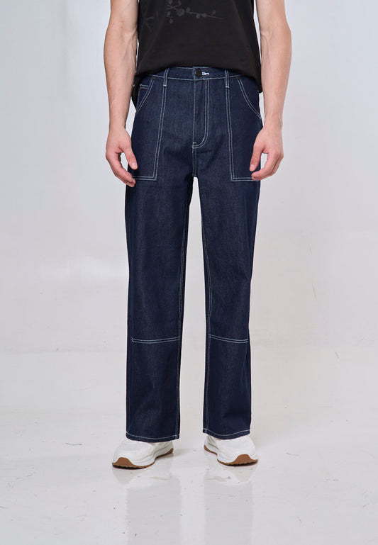 Mossimo Brian Dark Blue Contrast Stitch Jeans