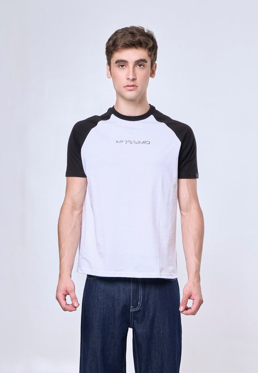 Mossimo Aidan White Raglan Classic Fit Tee