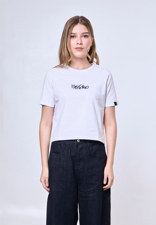 Mossimo Bellamy White Classic Cropped Fit Tee