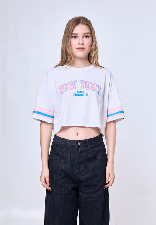 Mossimo Victoria White Oversized Cropped Fit Tee