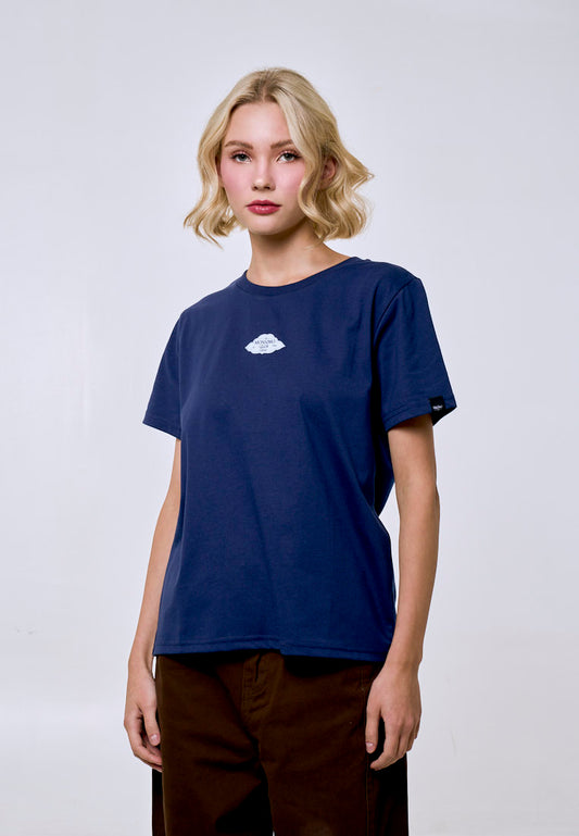 Mossimo Women's Navy Twill Patch Logo Classic Fit Tee