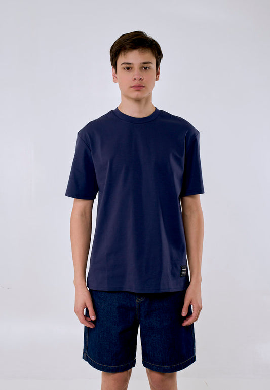 Mossimo Albie Navy Blue Regular Fit Tee Premium Round Neck For Men