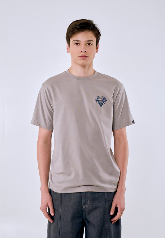 Mossimo Men's Ash Gray 1986 CA Small Graphic Classic Fit Tee