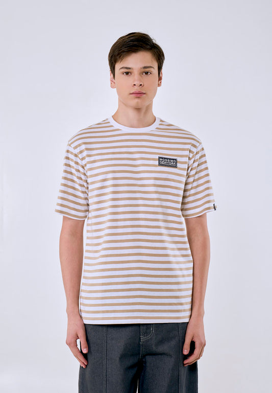 Mossimo Men's White Khaki Cropped Loose Fit Tee