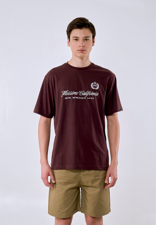 Mossimo Men's Brown Statement Logo Comfort Fit Tee